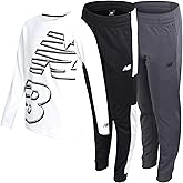 New Balance Boys Tracksuit Set - 3 Piece Waffle Knit Long Sleeve Thermal Shirt & Jogger Sweatpants - Athletic Outfit for Boys