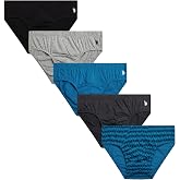 U.S. POLO ASSN. Mens Underwear Briefs 5 Pack Cotton Low Rise with Pouch | Breathable Lightweight Comfort, Ergonomic Shape-Holding Support, Smooth Tagless Feel for All-Day Everyday Wear