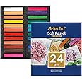 Artecho 24pcs Soft Pastels, Square Chalk for Drawing, Blending, Layering, Shading, Pastels Art Supplies
