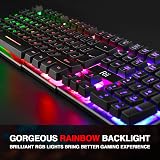 Rii Gaming Keyboard UK Layout USB Wired Rainbow Backlit 105 Keys view 3