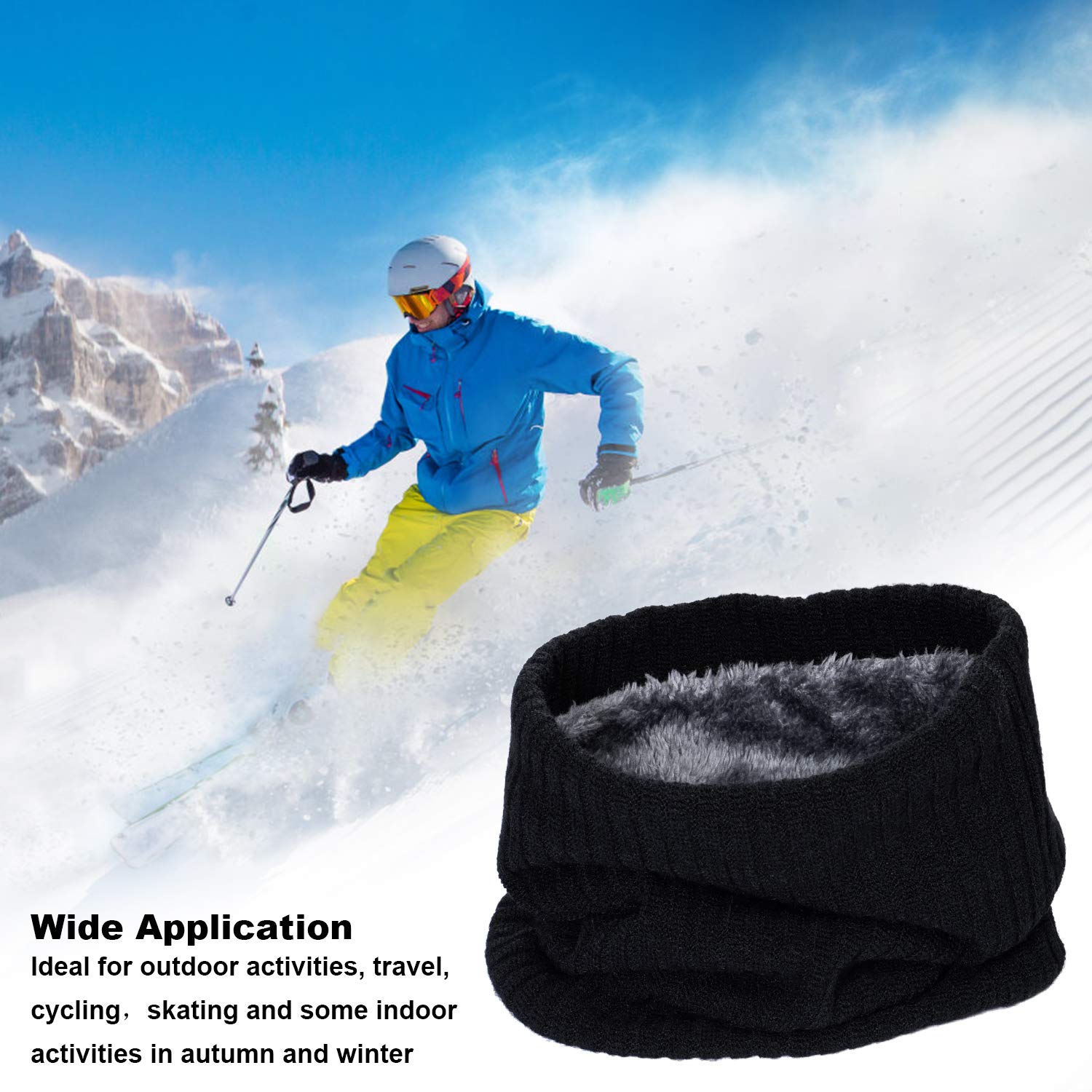 WOGREZ Men and Women Knitted Scarf Winter Warm Neck Warmer Thermal Circle Infinity Scarf