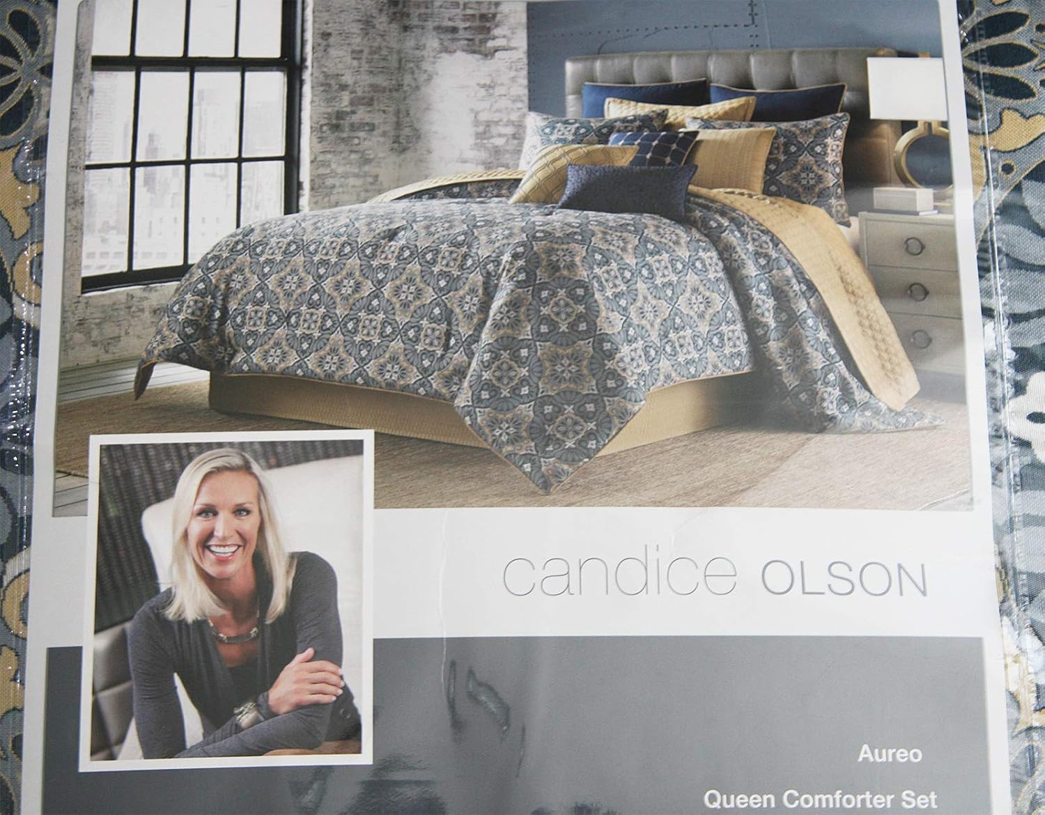 Amazon Com Candice Olson Aureo Medallion Jacquard 6 Piece Queen