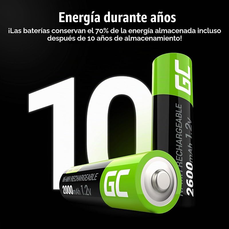 Baterias recarregáveis 2000mAh 1,2V [Conjunto de 4 peças] AA recarregável Ni-MH Baixa Autodescarga Pré-carga HR6 de alta capacidade HR6, Recarregável pré-carregada