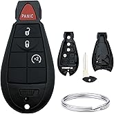 EJOAOJE Replacement for Dodge Key Fob Shell Cover Fits for Dodge RAM 1500 2500 3500 Grand Caravan Journey Durango Jeep Grand Cherokee Keyless Entry Key Fob Case (4-Button-A)