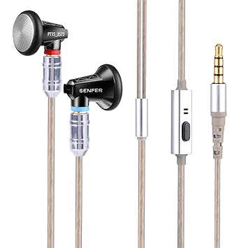 【クリックで詳細表示】SENFERイヤホン KINDEN インナーイヤー型 HIFI重低音 着脱式イヤホン マイク付き ブラック