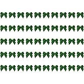 Shapenty 1Inch/2.5cm Mini Velvet Ribbon Bows Flowers Boutique for Sewing Scrapbook Card Making Wedding Christmas Dress Hair Accessories Gift Decoration Crafting, 50PCS (Green)