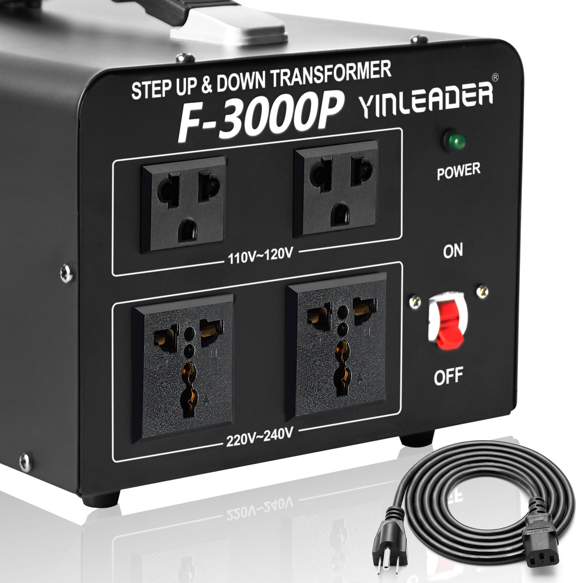Photo 1 of Yinleader 3000 Watt Voltage Converter Transformer Step Up 110V to 220V or Step Down 220V to 110V Power Converter Adapter for use in The United States for European and Asian Household appliances