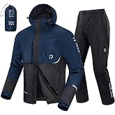 RIDEIRON Motorcycle Rain Gear for Men Waterproof Reflective 15,000mm Rated | Rain Suit with Breathable Jacket and Pants Lightweight for Outdoor, Touring, Fishing, Golf, Hunting and Camping; Model MJ5005
