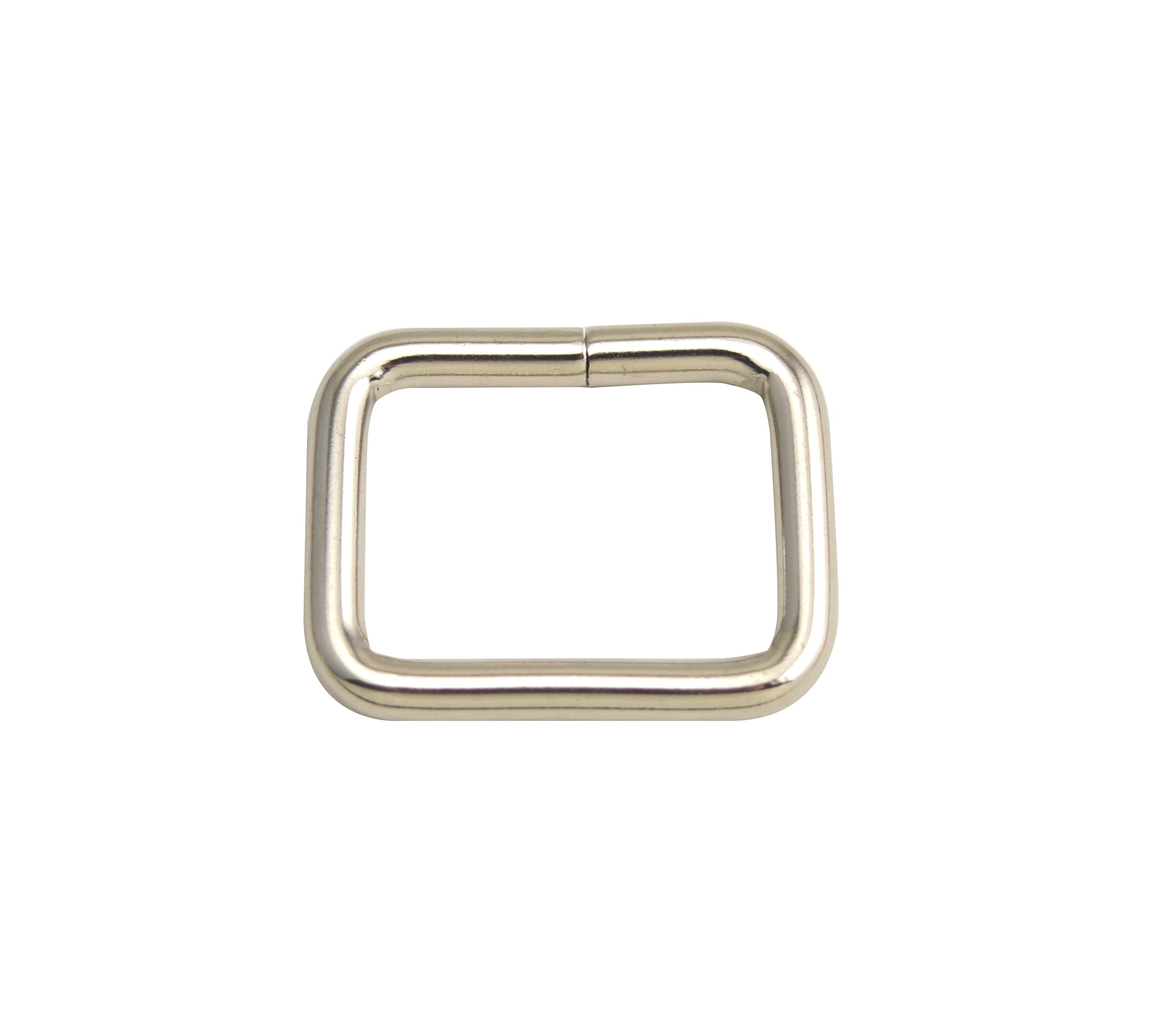 Wuuycoky 1" Inner Length Silvery Rectangle Rings Loop Ring No Welded for Strap Webbing Belts Buckle Pack of 12