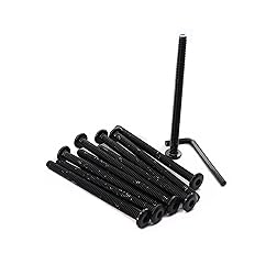 cSeao 10pcs 1/4"-20 x 4" Black Flat Head Allen