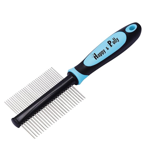 Happy & Polly Hundebürste Katzenbürste deShedding Hundepflege Bürste 2in 1 Pflegewerkzeug Flohkamm Läusekamm Staubkamm Fellpf