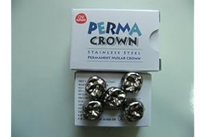 PERMA CROWN Dental Permanent Crown Molars Refill(5pcs/Box) Stainless Steel Compatible 3M ESPE(Must Inform me Crown Size, See 2nd Photo)