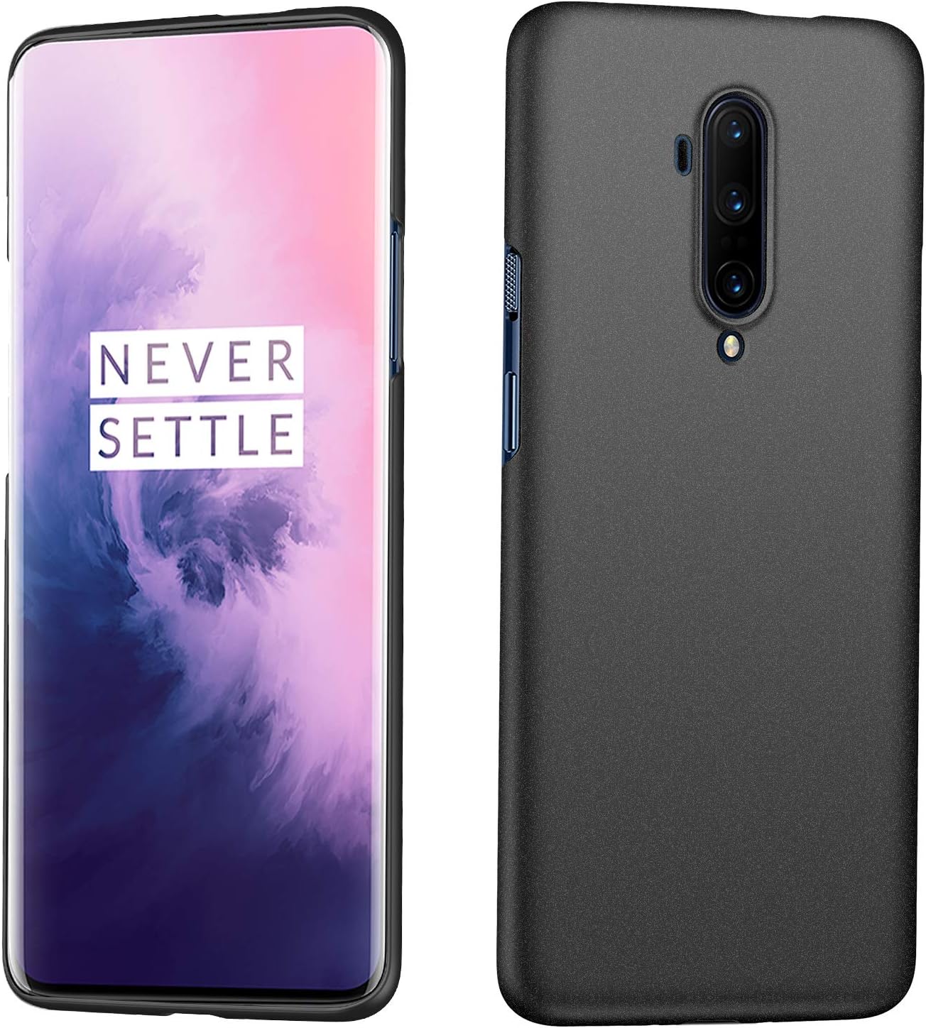 Kqimi Case for OnePlus 7T Pro,Slim Matte Premium Material Full Protection Cover for 1+7T Pro (6.67") 2019 (Gravel Black)