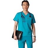 Members Only Brighton V-Neck Mens Scrubs Top with Pockets | Medical Scrubs for Men | Hospital Uniform | Stretch Fabric