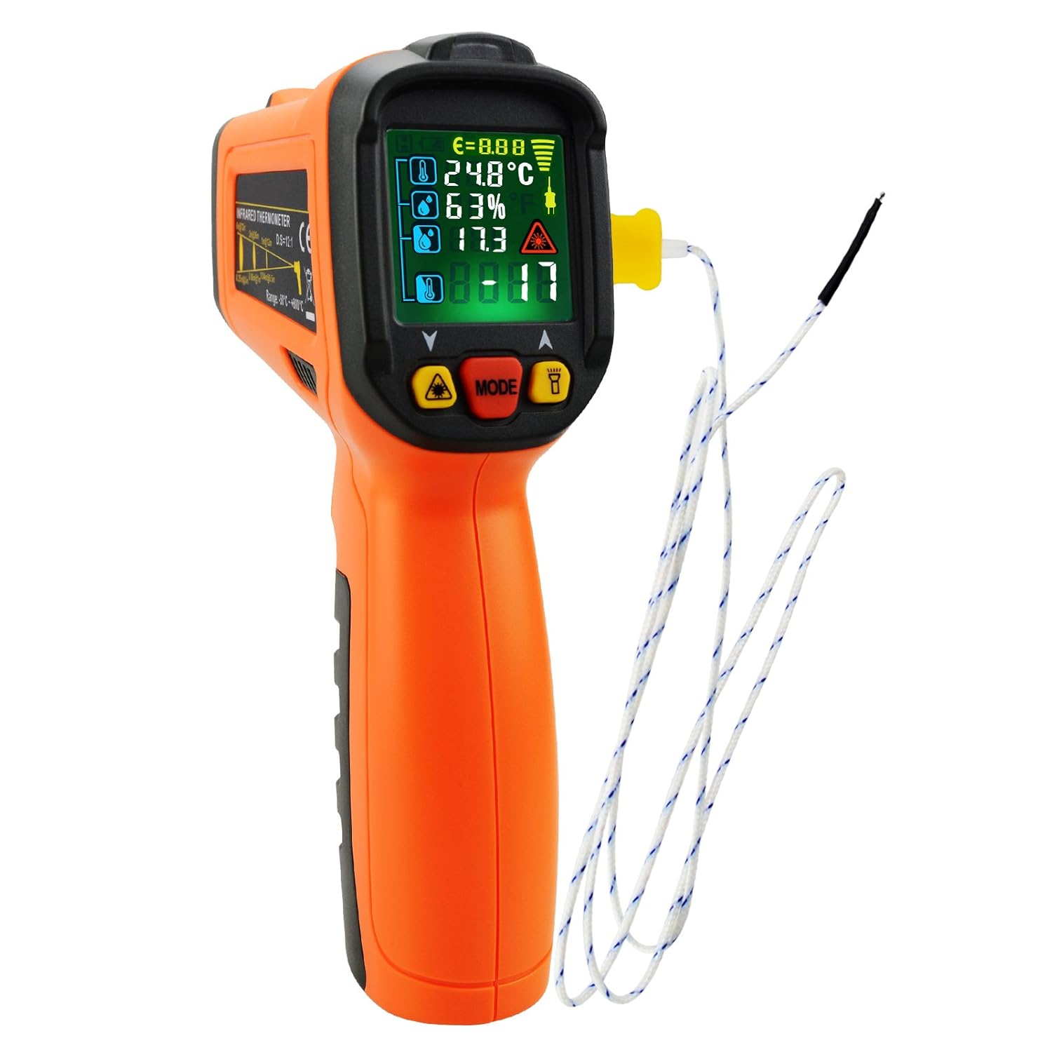 UV & Thermocouple w/KType Thermometer Infrared Contact Non Light 50