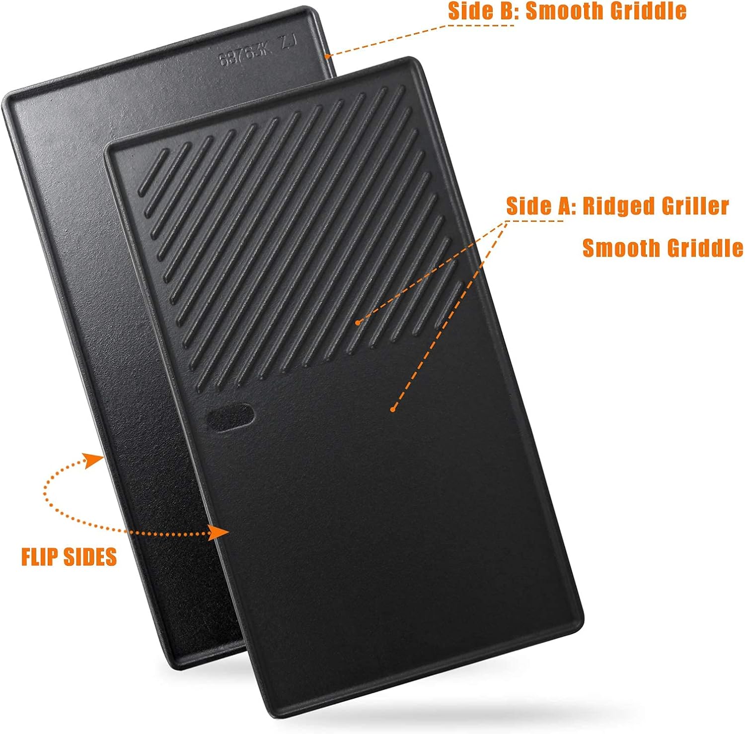 Uniflasy Cast Iron Reversible Grill Griddle Plate for Charbroil 463420508 463420509 16 7/8" Gas Grills Replacement Parts 463420511 463436213 463436214 463461613 463436215 Cookware Skillet Flat Pan : Garden & Outdoor