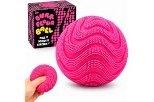 Fuzz Ball Squishy Stress Ball,Soft Fidget Squishy Fuzz Squeeze Ball for Adults,Anxiety Stress Relief Toys,Party Favors Gift for Adults (Pink Ball)