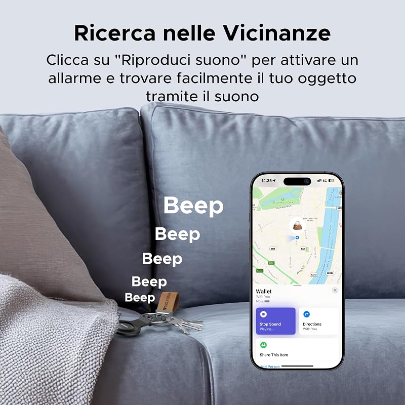 FineTrack Mini Tag Supporta iOS 2 pezzi