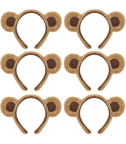 Carebear Ears Brown Bear Ears Cute Headband Fluffy Hairband Animal ...