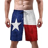 Delerain Men's Swim Trunks Flag Quick Dry Swim Shorts with Mesh Lining Mens Bathing Suit