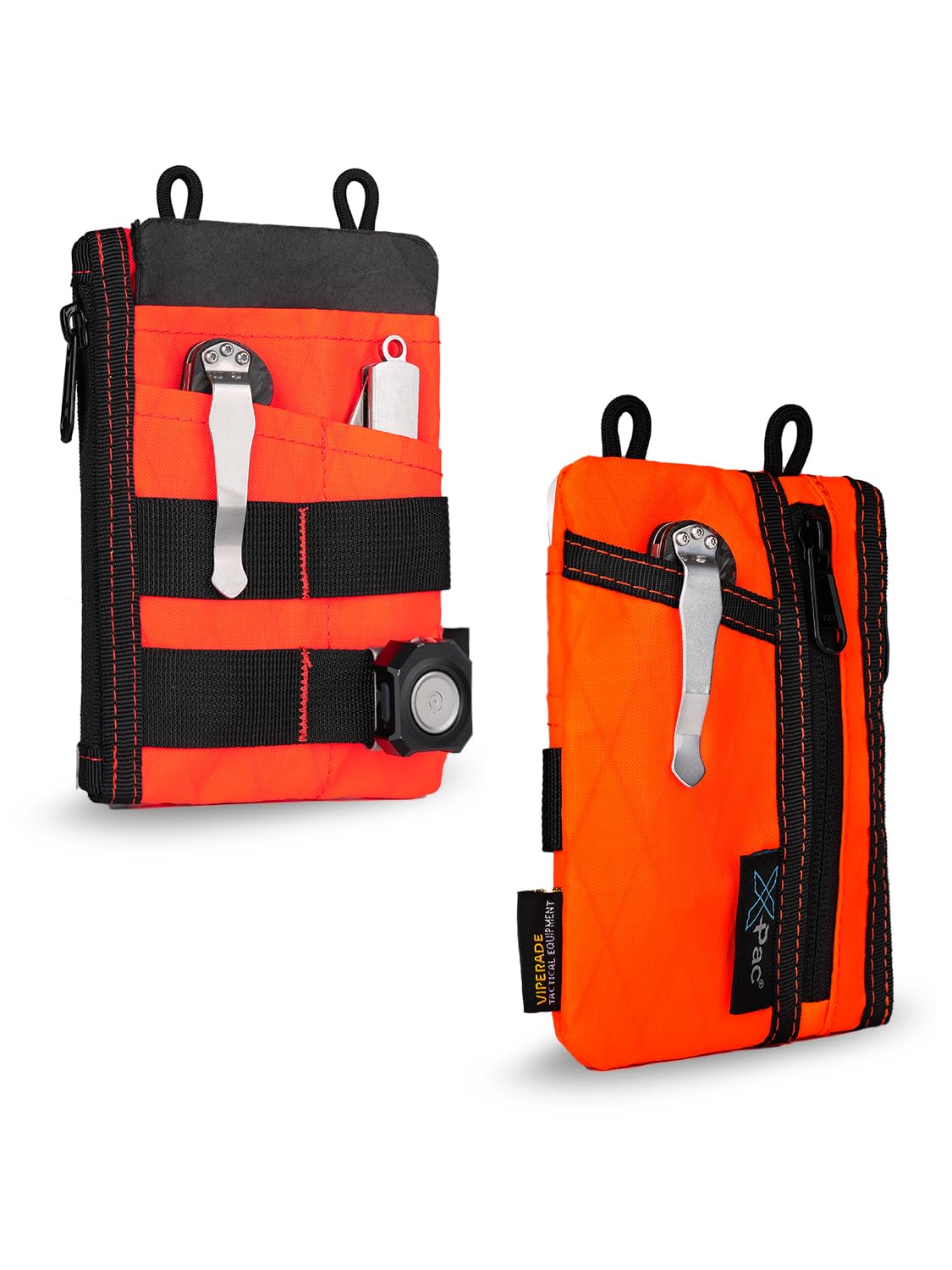 VIPERADE VE18N X-Pac EDC Pouch Tool Organizer, Multifunction Small Tools Pouch with 6 Pockets, EDC Organizer Pouch for Men, Slim Multitools Pocket Organizer for Everyday Carry-Orange