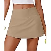 PINSPARK Womens Tennis Skirt High Waisted Golf Skort with 2 Pockets Stretchy Athletic Skirts for Workout Pickleball Running