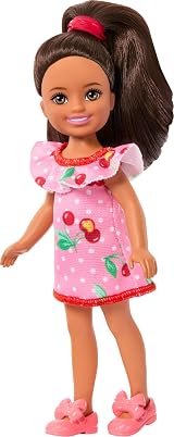 Barbie Club Chelsea Doll Removable Fashions 6 Inch Pink Cherry Dress view 5