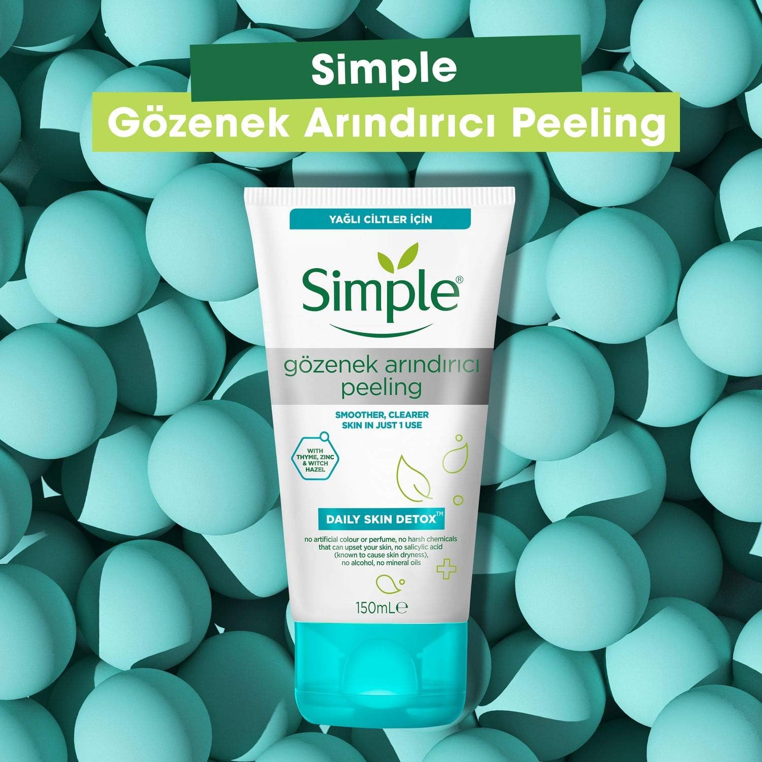 Simple Daily Pore Polish Face Scrub (150ml), Clear Skin Facial Polish & Vegan Pore Minimiser - Image 5