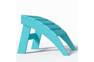 Plawdlik Folding Ottoman for Adirondack Chair–HDPE All-Weather Footrest for Outdoor Use, Garden & Poolside– Anti-Cracking, Fade-Resistant, Easy Assembly–Aruba