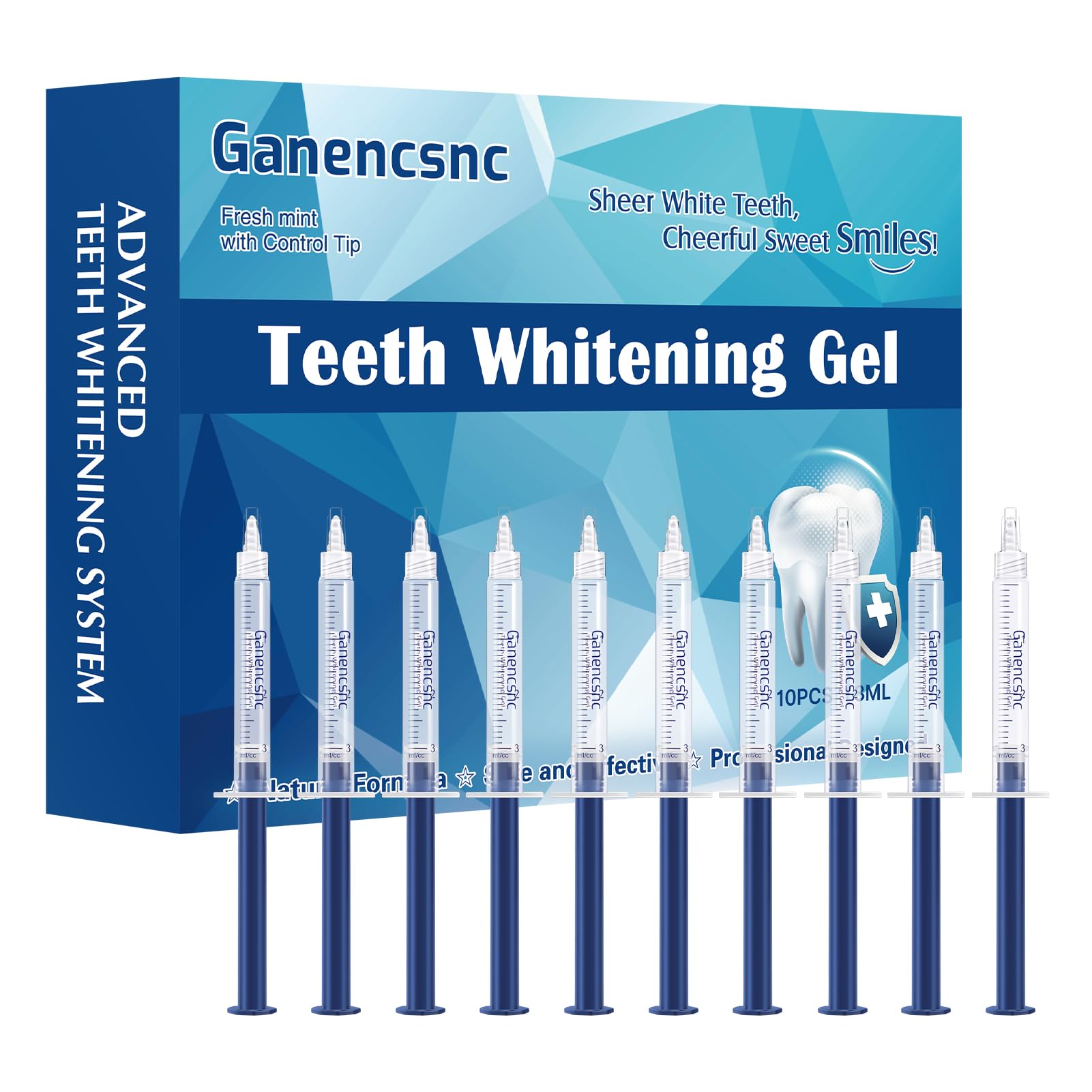 Photo 1 of Ganencsnc 10-Pack Teeth Whitening Gel Refills - Gentle 35% Carbamide Peroxide Formula - Compatible with Teeth whitening Kit,No Sensitive Teeth Whitener
