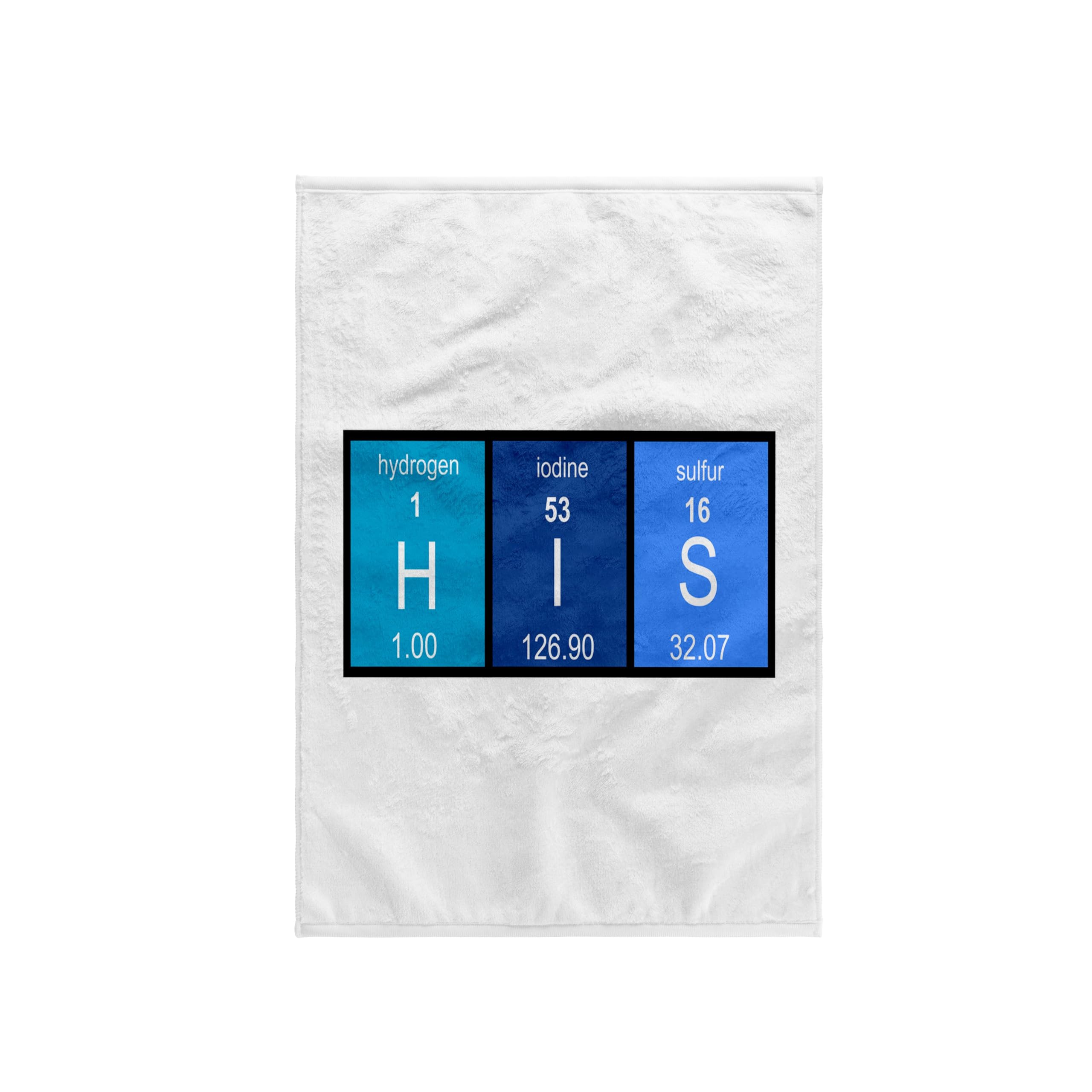 3dRose "Blue His in Elements from Periodic Table, Half of His and Hers Set Towel, Polyester/Cotton, White, 15 x 22-Inch