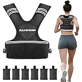 Adjustable Weighted Vest for Women and Men,4-10lb/11-20lb/20-32lb Rucking Vest with 6 Ironsand Weights for Running, Walking, Workout and Strength Training