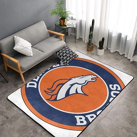 Denver Broncos - Alfombra ultrasuave para interior, antideslizante
