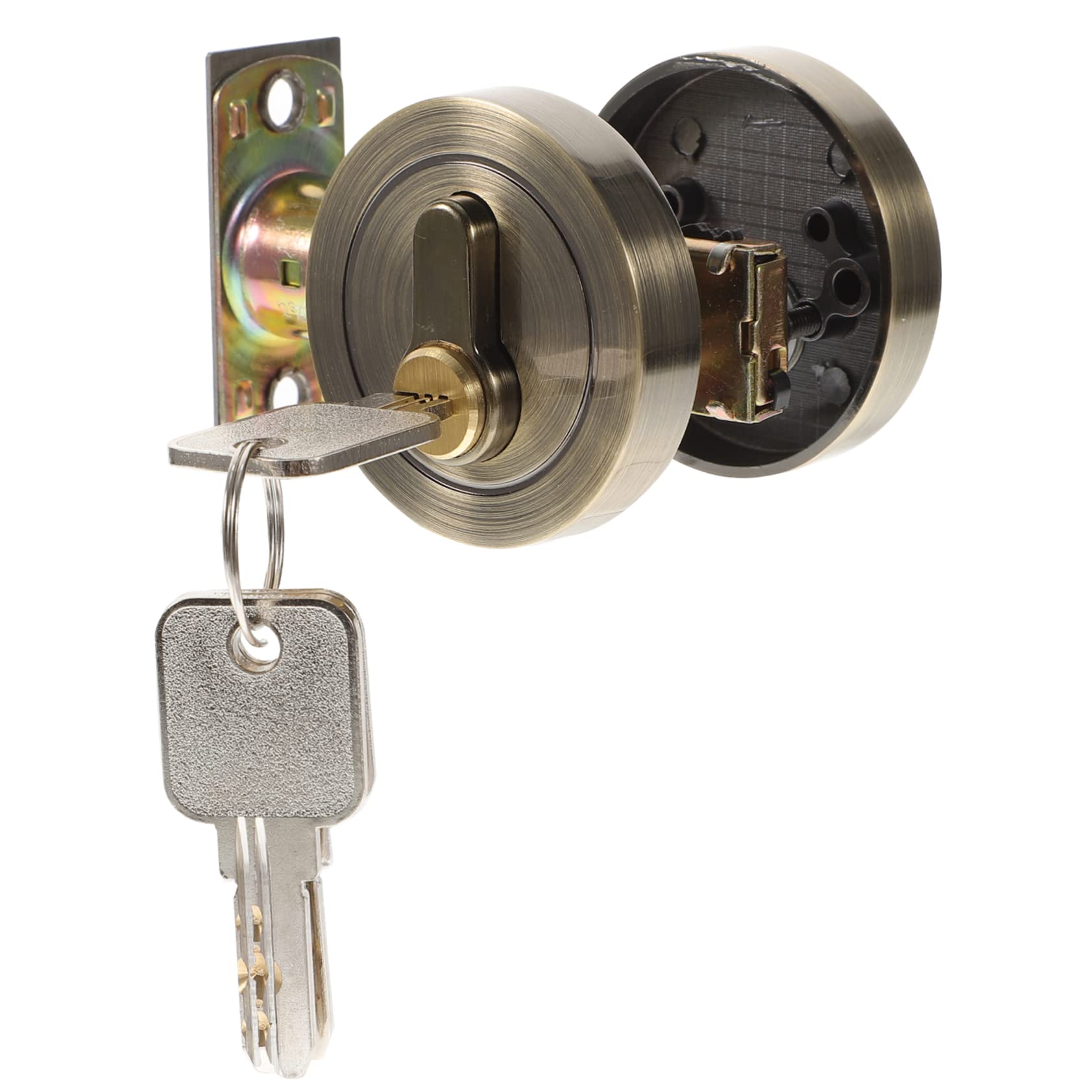 OSALADI Door Lock Door Pulls Exterior Knob Locks for s Key Deadbolt Deadbolt s Brushed Nickel Handles Entry Knob with Key Cylinder Login Zinc Alloy