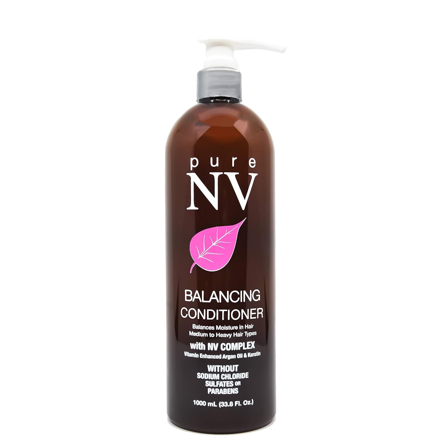 Pure NV Balancing Conditioner: Infused with Argan Oil, Keratin, Collagen, Natural Vitamins, and Lavender for Smoother, More Manageable Hair- Sulfate & Sodium Chloride Free (33.8 Oz Bottle)