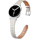 GEAK Slim Leather Band Compatible with Samsung Galaxy Watch 8 40mm 44mm/Watch 8 Classic 46mm, No Gap Adjustable Genuine Leather Replacement Dressy Strap for Samsung Watch 8 Bands Women