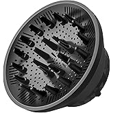 Universal Hair Dryer Diffuser, Foldable Diffuser Attachment for Curly & Wavy Hair, Fits 1.6" to 3.2" Nozzle Dryers, Enhances Curls Definition & Reduces Frizz for Natural Hair(Black)