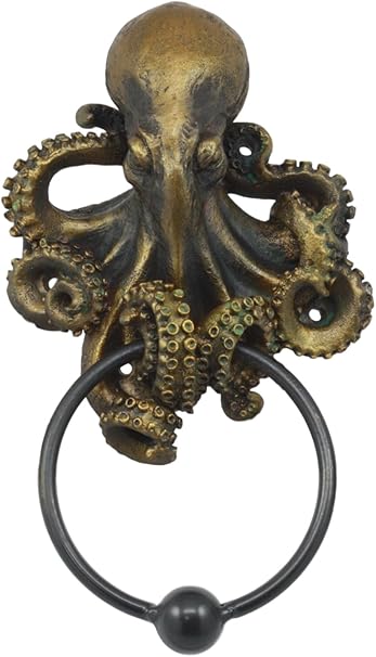 Ebros Nautical Deep Ocean Creature Octopus Door Knocker 8 5 Tall Kraken Monster Cthulhu Decorative Resin Door Plaque Knocker Figurine Amazon Com