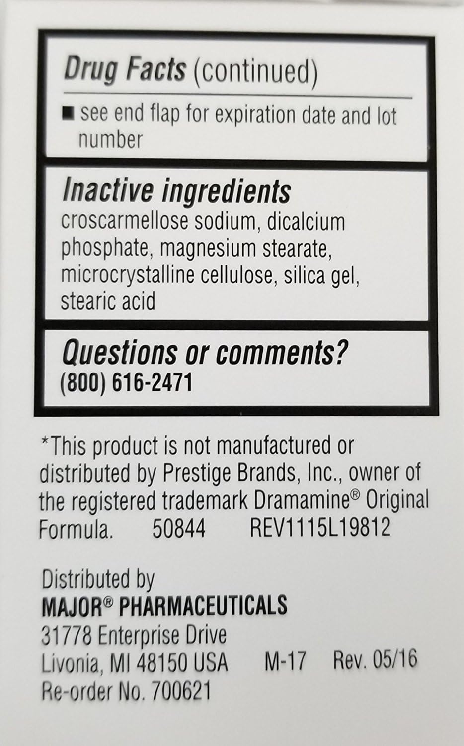 Driminate Generic for Dramamine Motion Sickness 50 mg Anti Nausea 100 count: Health & Personal Care