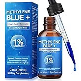 Methylene Blue Pharmaceutical Grade, Methylene Blue Drops for Humans Brain Health and Energy Support, Ultra High Purity, Glass Bottle 2.0 Fl Oz