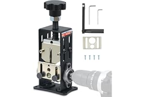 CREWORKS Manual Wire Stripper Machine, 0.06-1 inch Wire Stripper for Drill, Copper Wire Stripping Machine for Scrap Wire with 2 Feed Hole Plates, Cable Stripper Tool for Leftover Cable Recycling