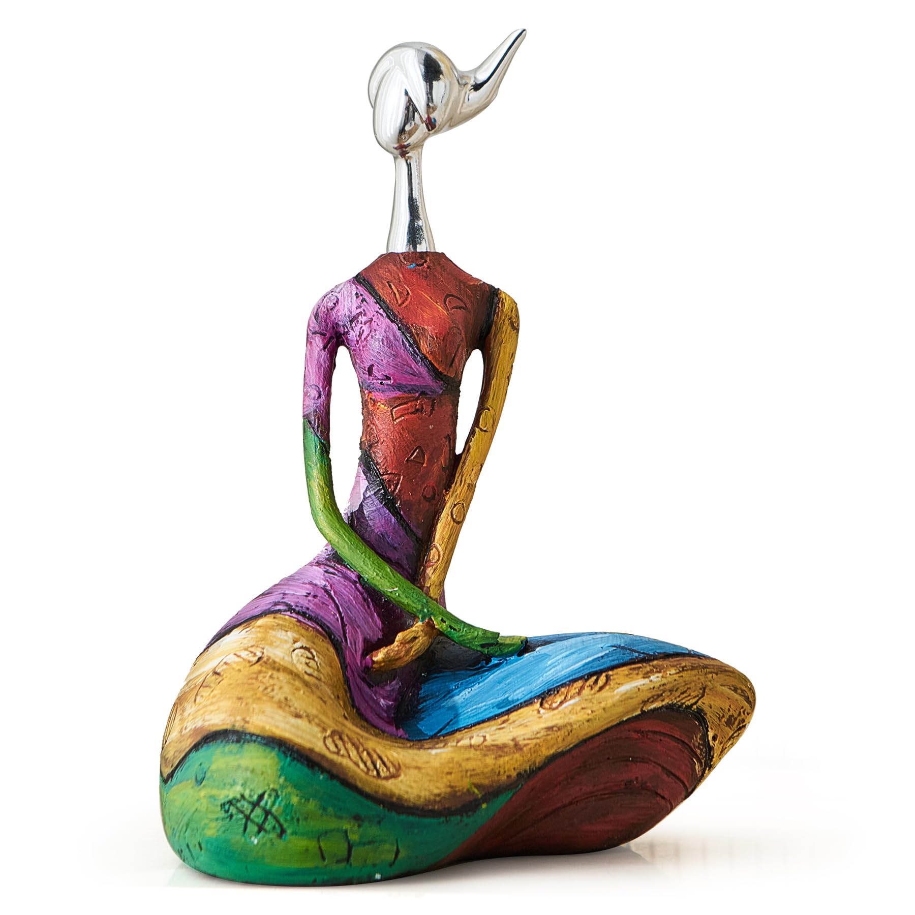 Photo 1 of ***MAJOR DAMAGE*** Octdays Art Female Sculpture Figurines, Abstract Woman Statue for Home Decor, Modern Colorful Sculpture Decorations for Living Room Shelf Office Cabinet Accents (Colorful-B)