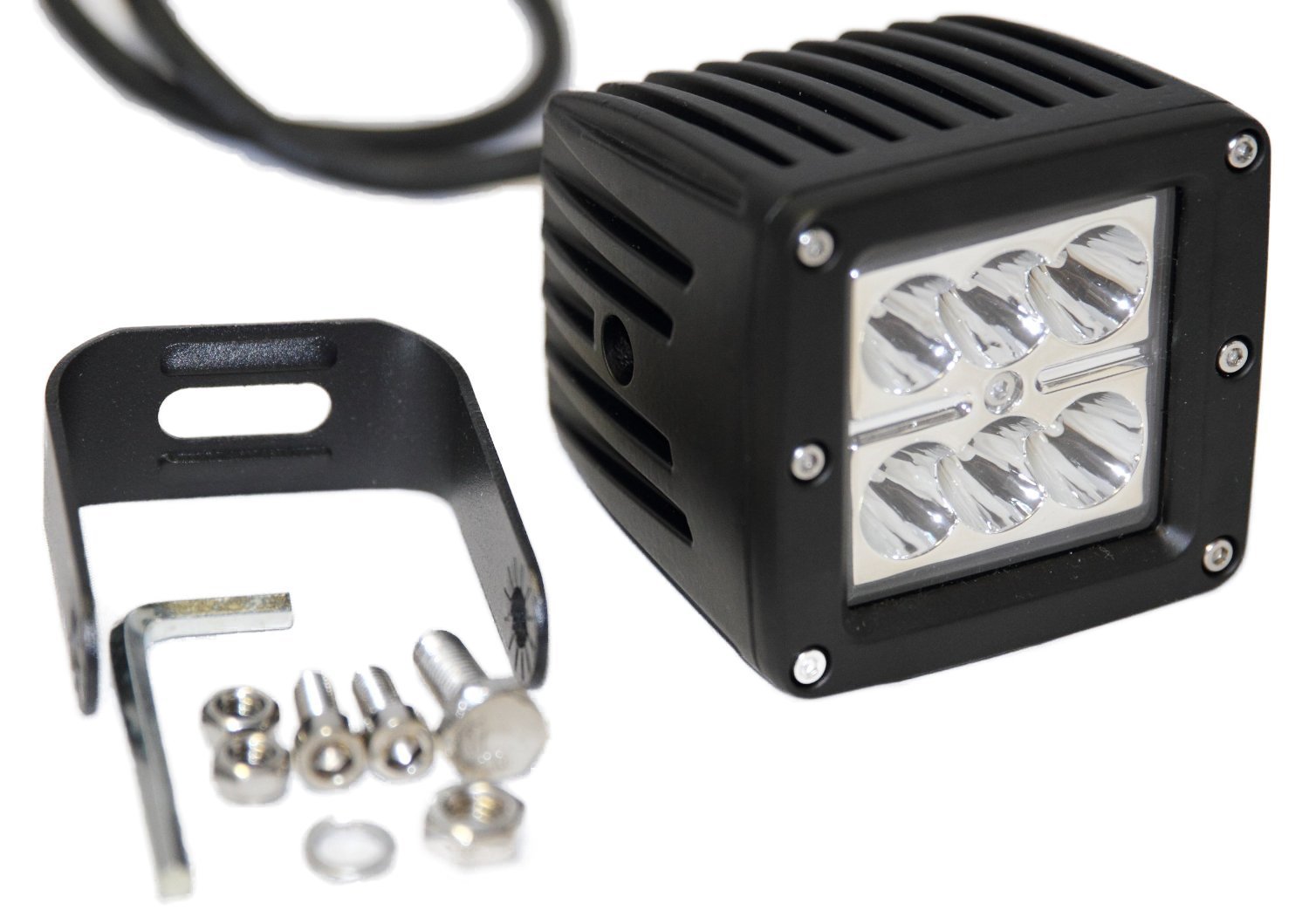 RioRand Spot Beam Cree Led Work Light (3X3 - Fishing Boat - Marine RZR Ranger Polaris Pods, 18W)