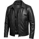 Mens Leather Jacket - Real Lambskin Classic Vintage Style Leather Jackets For Men Brown Leather Jacket for Mens