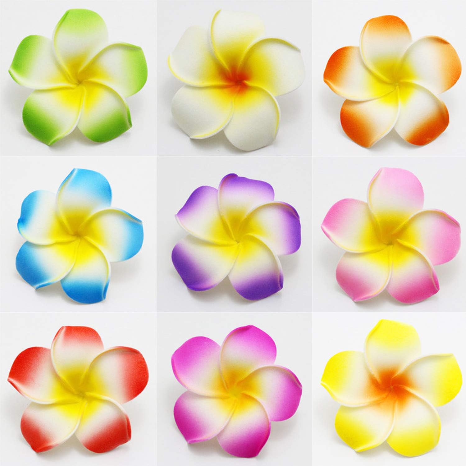 Foam Hair Clips, Runaup Hawaiian Artificial Plumeria Foam flower Hair Clip for Wedding Party Beach Headdress Accessory - Image 3