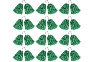 Hooshing 12/24/100PCS Pom Poms Cheerleading Metallic Foil Cheer Pom Poms with Plastic Handles for Rooters Cheering Squad Team Spirit Sports