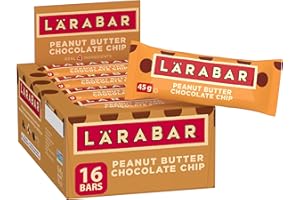 LÄRABAR Peanut Butter Chocolate Chip, Fruit and Nut Energy Bar, Pack of 16 Bars, Gluten Free, Vegan, Family Pack, Snack Bars