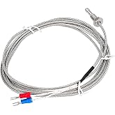 Temperature Sensor J Type Thermocouple Sensor J Type Thermistor Temp Probe Temperature Measuring Tool for PID Controller WRNJ‑M6