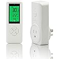 DIGITEN Wireless Temperature Controlled Outlet, Digital Plug-in Programmable Thermostat Outlet with Remote Control, Heating & Cooling for A/C, Fan, Heater (Temp Sensor Built in The Remote Controller)