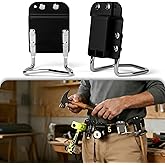 Heavy-Duty Tape Measure and Hammer Holder, Low-Profile Drill Belt Clip & Hammer Holster Fits Up to 2-Inch Belts, Quick Access for TapeMeasure, Electric Drill, Hammer, Pry Bar